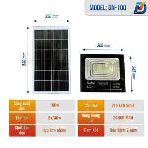 Đèn năng lượng mặt trời DN 100W