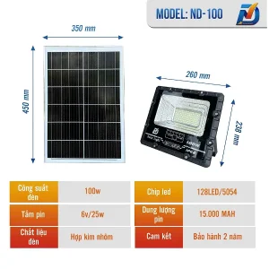 Đèn năng lượng mặt trời ND 100