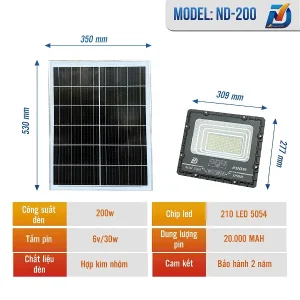 Đèn năng lượng mặt trời ND 200