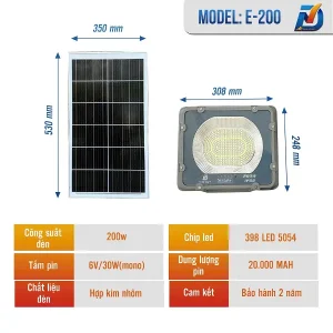 Đèn năng lượng mặt trời ELIP 200W