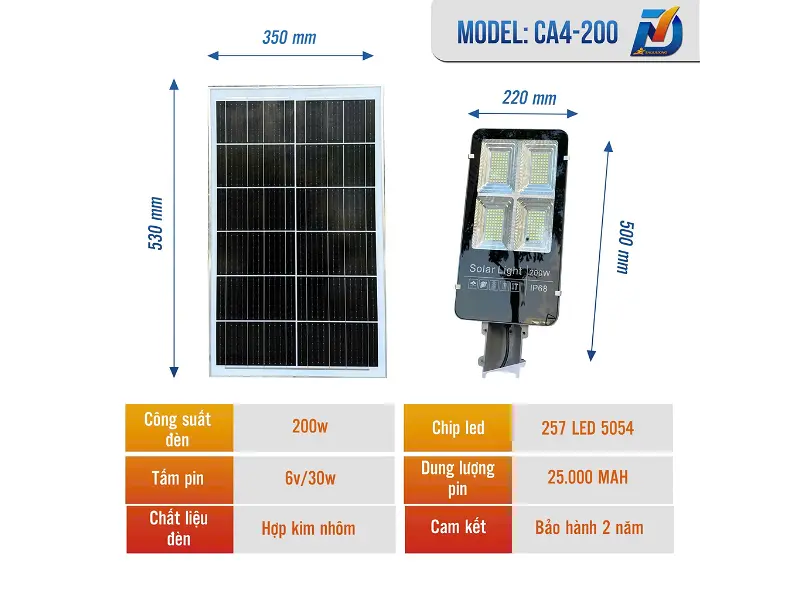 Đèn bàn chải năng lượng mặt trời CA4-200