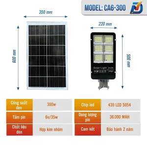 Đèn bàn chải năng lượng mặt trời CA6-300
