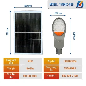 Đèn năng lượng mặt trời TENNIS 400W