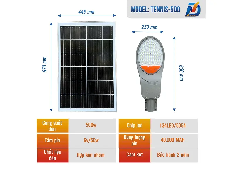 Đèn năng lượng mặt trời TENNIS 500W