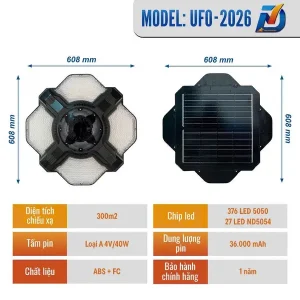Đèn UFO năng lượng mặt trời X2